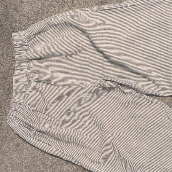 Tina Jo Blue & White Striped Linen Pants Size Small - Picture 5 of 5